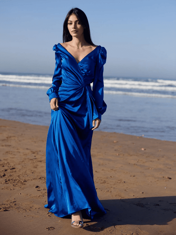 Robe cocktail bleu