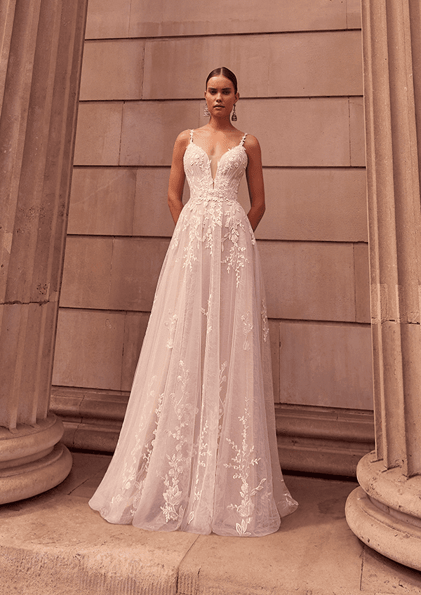 Robe de mariage bohème tulle et fleur