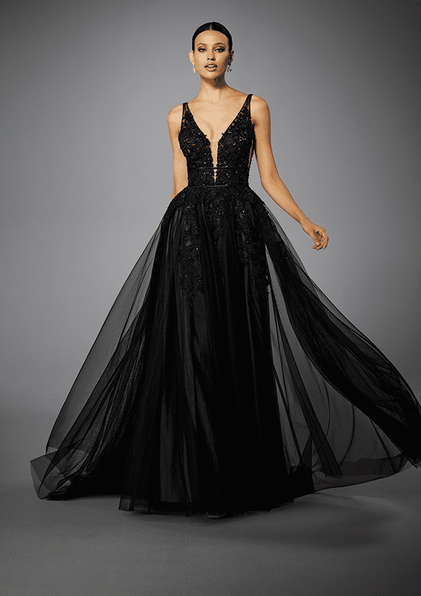 Robe de mariée noire gothique et chic