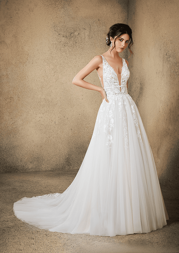 Robe de mariage bohème chic avec tulle